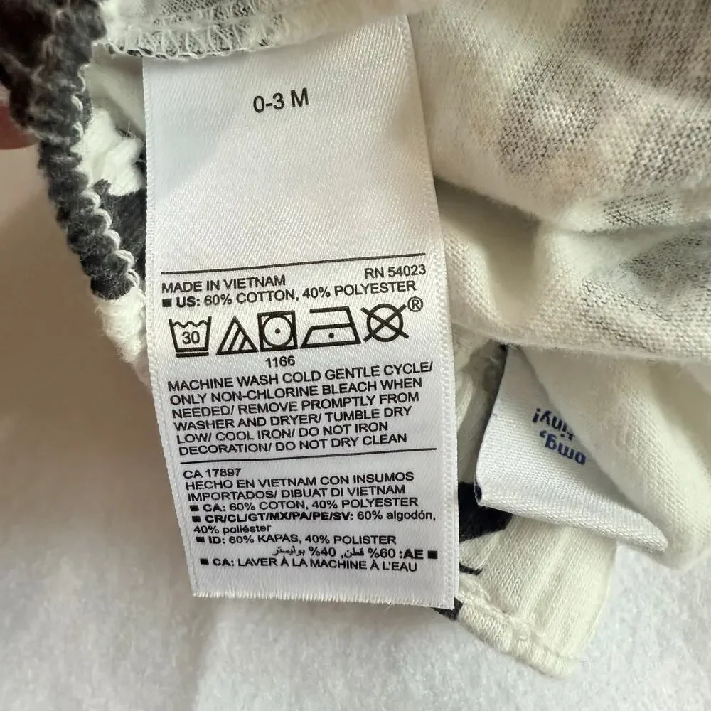 Old Navy Baby Shorts Shorties Black White Orca Whale Print 0-3 Months Boy Girl